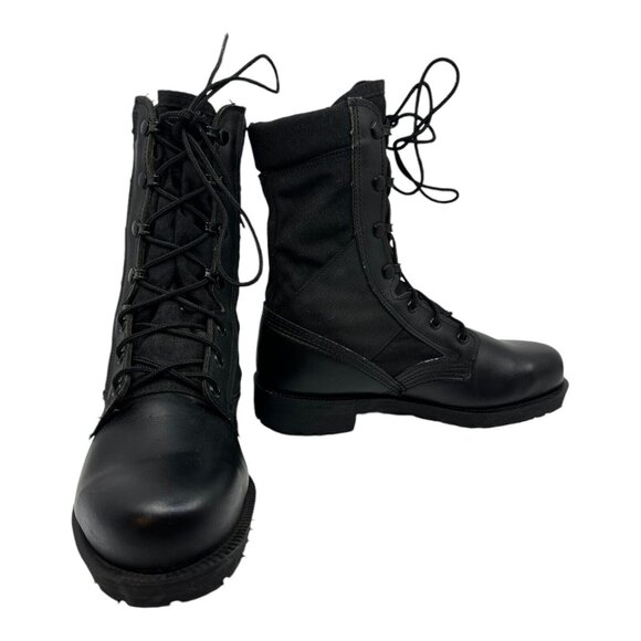 US Military BELLEVILLE Black Steel Toe Combat Boots 5.5R Oil Resistance NEW VTG. - Picture 1 of 14